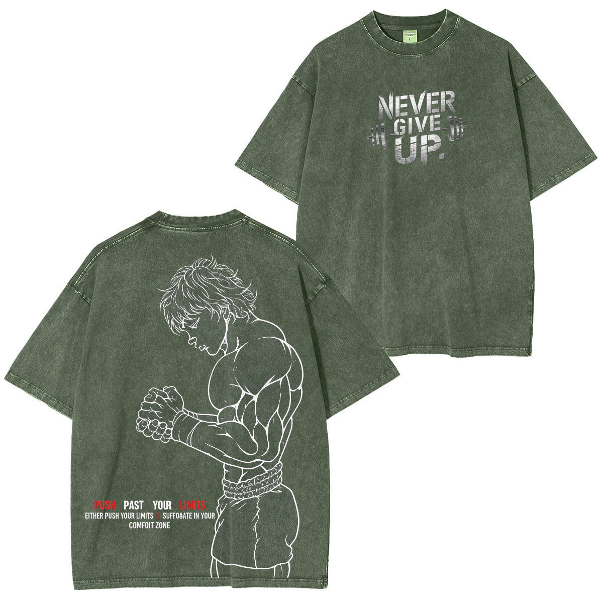 Baki the Grappler :Baki Hanma Camiseta/Sudadera/Sudadera con capucha con lavado vintage