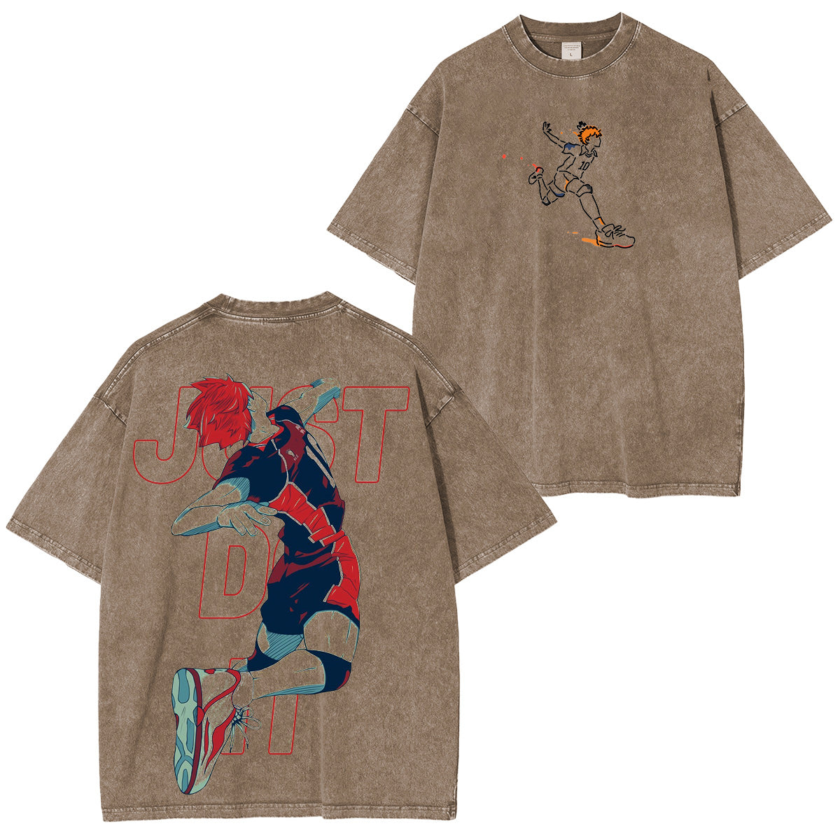 Haikyu!!: Camiseta/Sudadera de cuello redondo/Sudadera con capucha desgastada vintage de Shoyo Hinata