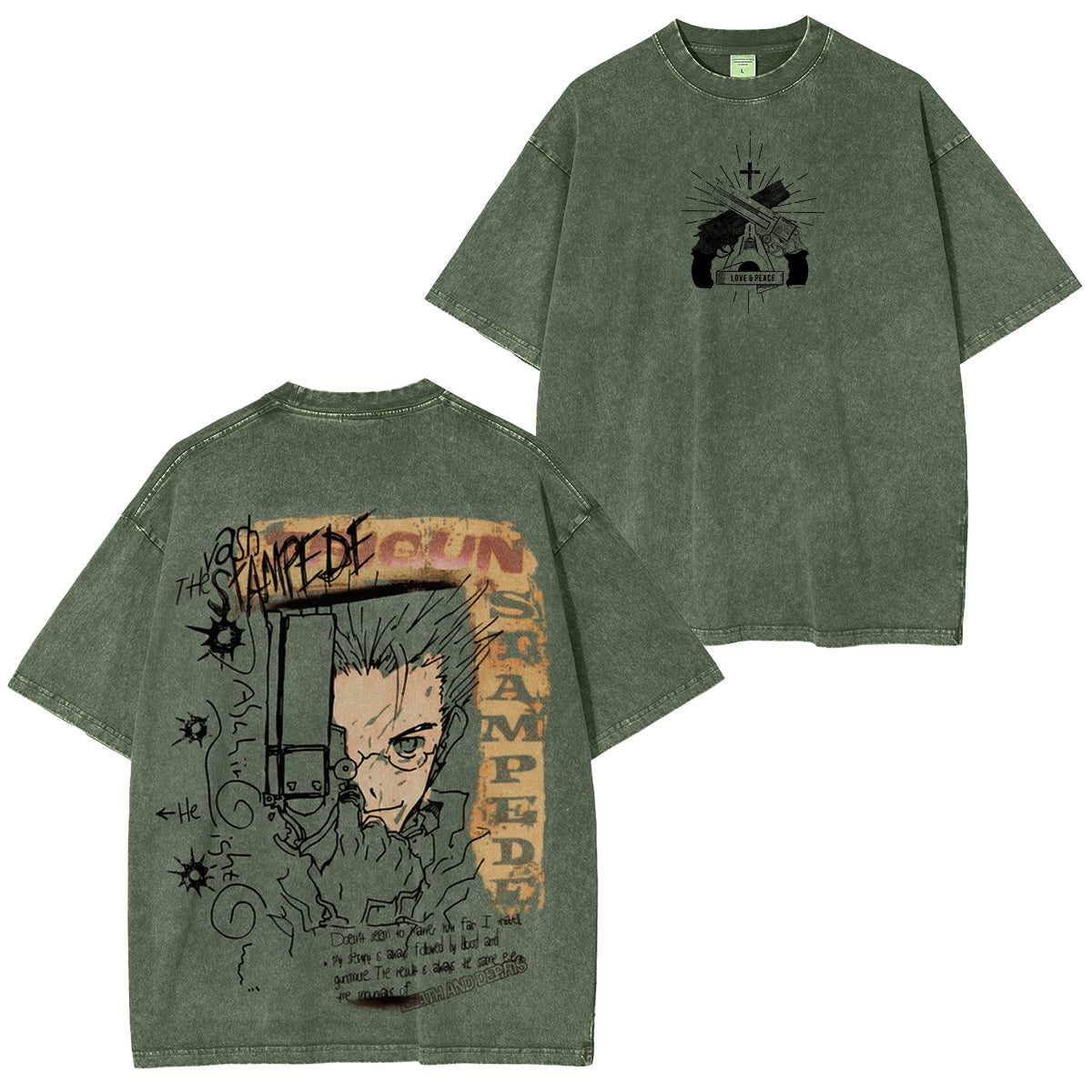 Camiseta/Sudadera/Gorra lavada vintage de Trigun: Vash the Stampede