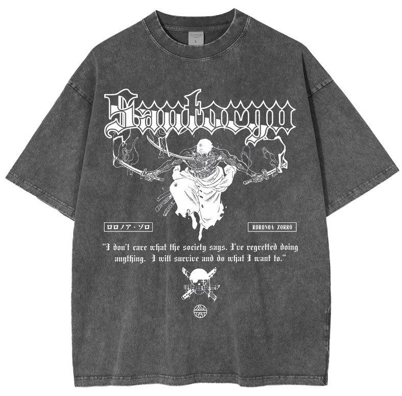 Camiseta extragrande de anime Roronoa Zoro