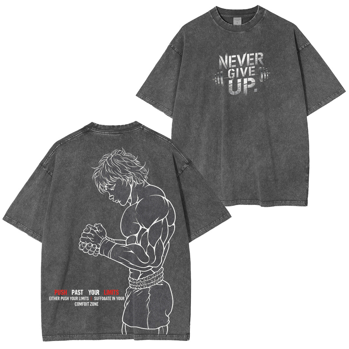 Baki the Grappler :Baki Hanma Camiseta/Sudadera/Sudadera con capucha con lavado vintage