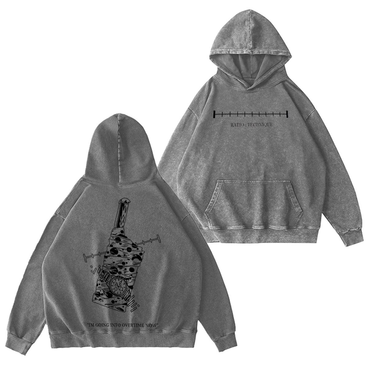 AHORA ENTRO EN TIEMPO EXTRA - Divertida camiseta/sudadera de cuello redondo/sudadera con capucha vintage lavada