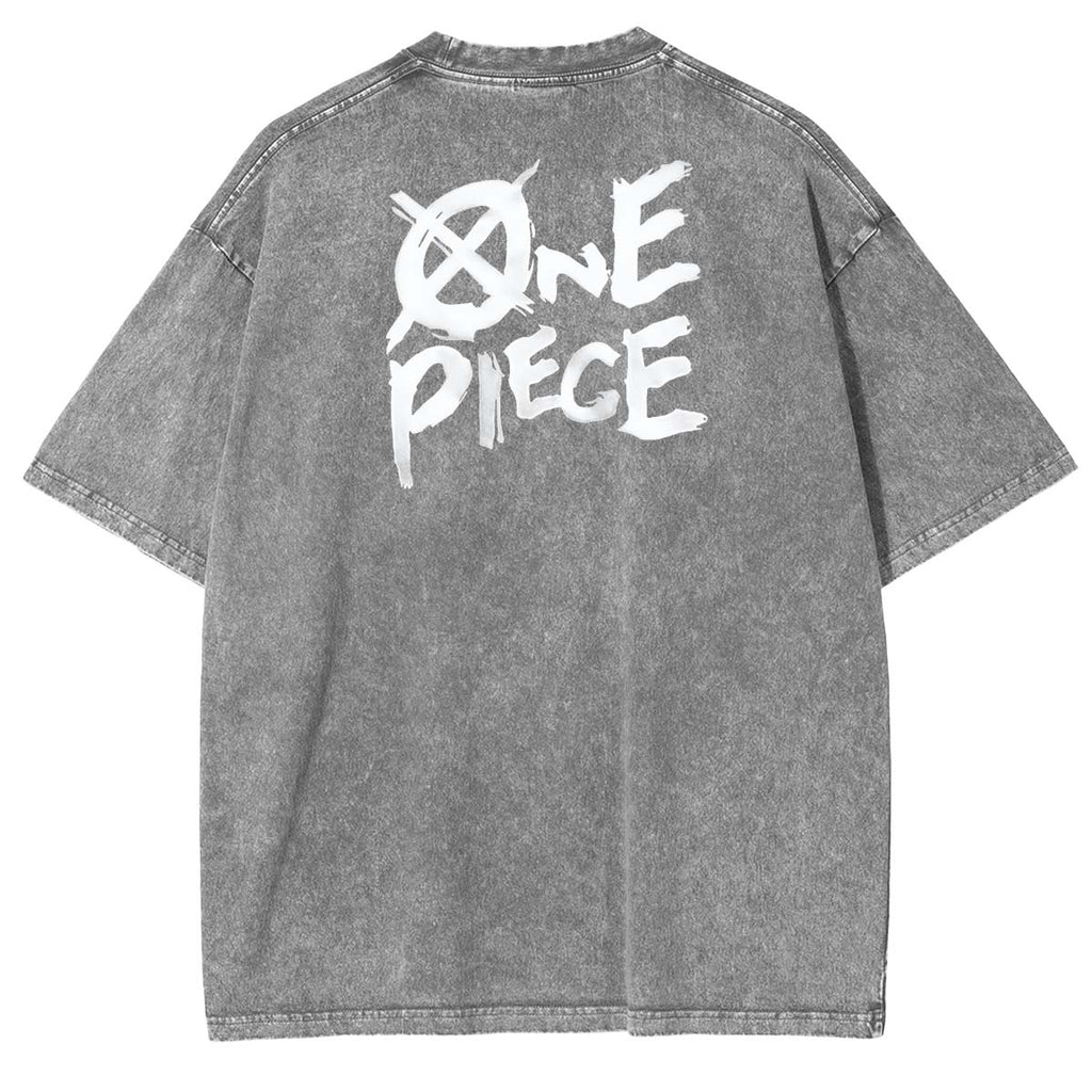 Nico Robin x One Piece Anime Double Printed Vintage Washed Tee