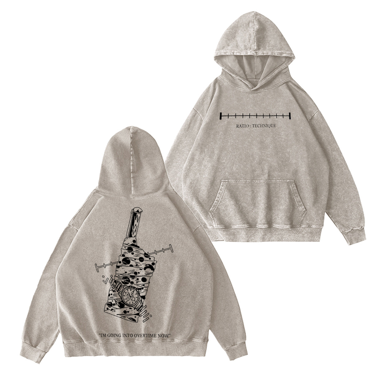 AHORA ENTRO EN TIEMPO EXTRA - Divertida camiseta/sudadera de cuello redondo/sudadera con capucha vintage lavada