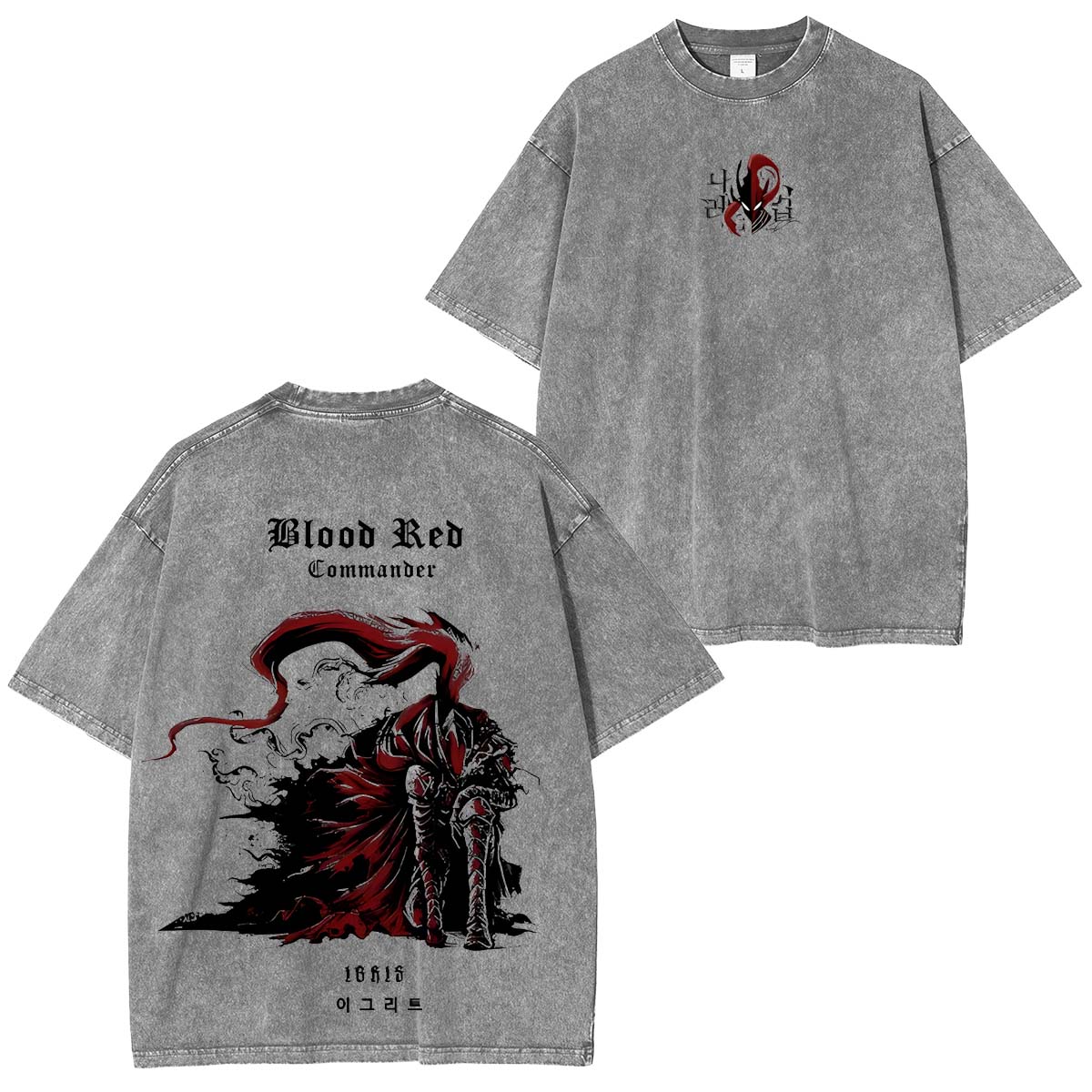 Camiseta Tachima Anime estampada a doble cara lavada