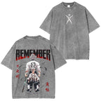 Camisetas lavadas de anime manga de Shinazugawa Sanemi 8.8 de edición limitada