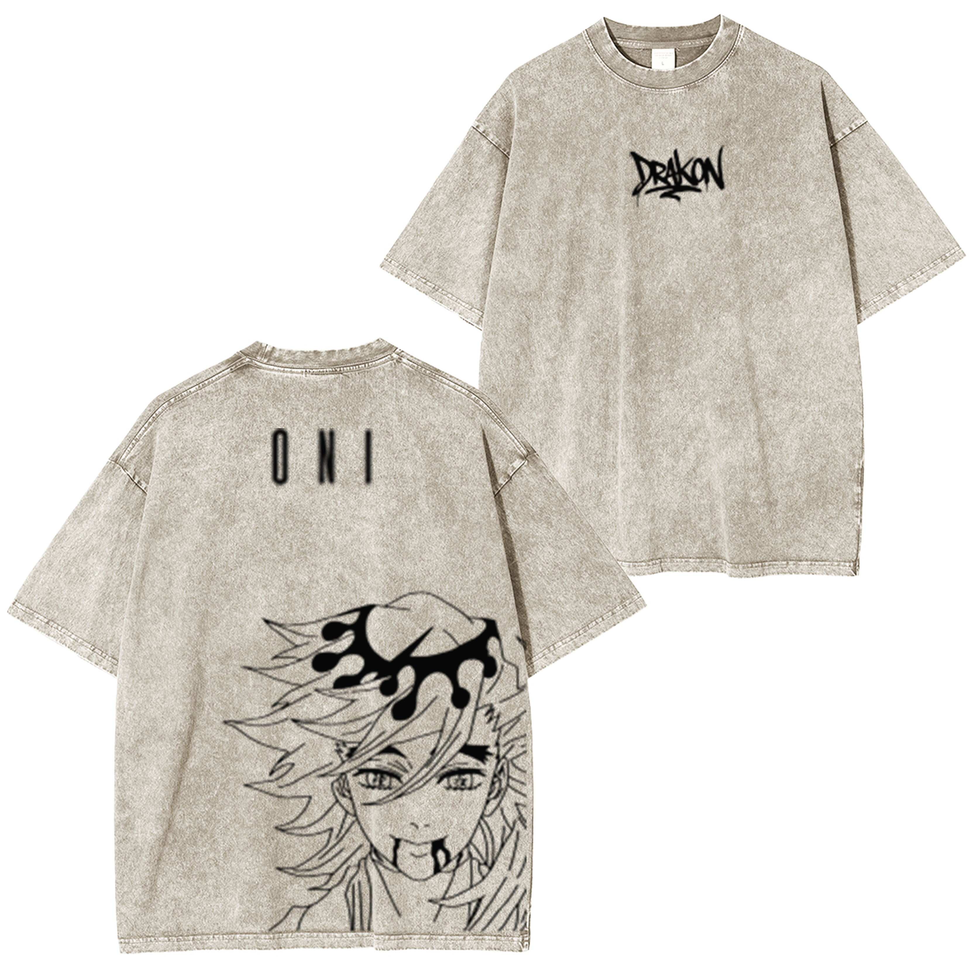 Camiseta unisex lavada Demon Slayer Doma Anime
