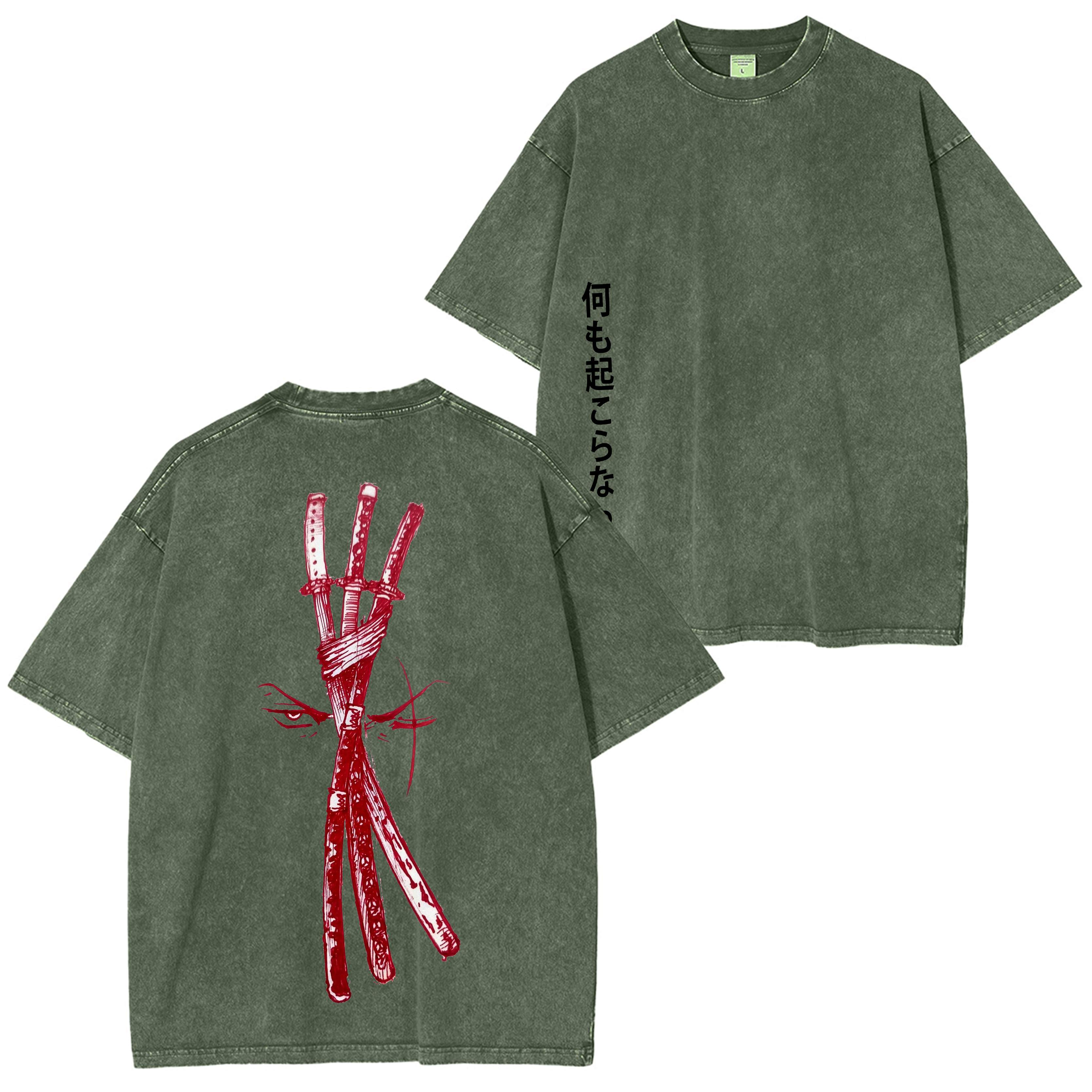 Roronoa Zoro One Piece Anime Unisex Washed T-Shirt