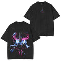 T-shirt unisexe Black Clover Anime double imprimé délavé style vintage