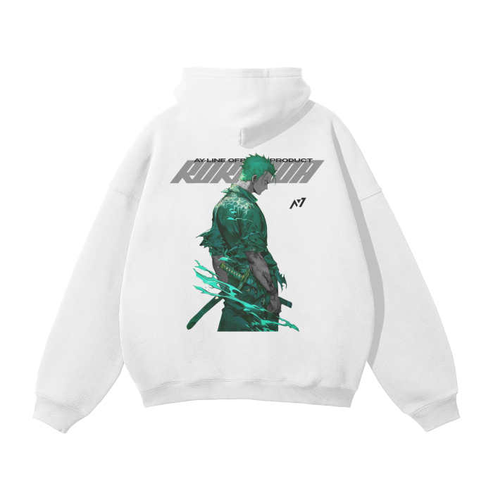 Sweat à capuche streetwear Y2K Pirate Hunter blanc