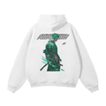 Sweat à capuche streetwear Y2K Pirate Hunter blanc