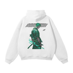 Sweat à capuche streetwear Y2K Pirate Hunter blanc