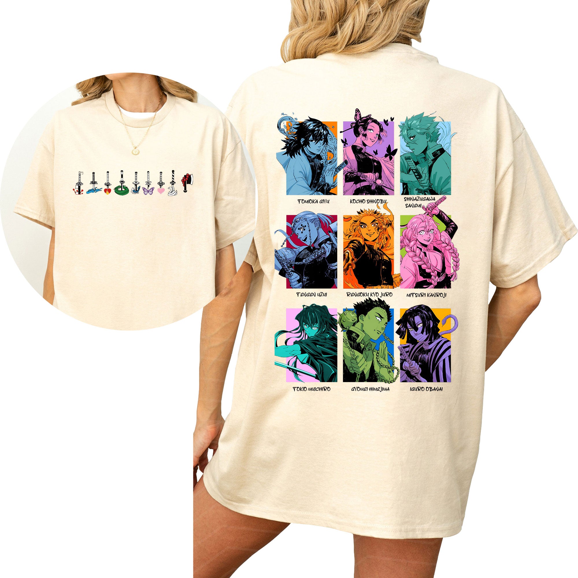 Demon Slayer Hashira Characters Unisex T-shirt- Hoodie- Sweatshirt