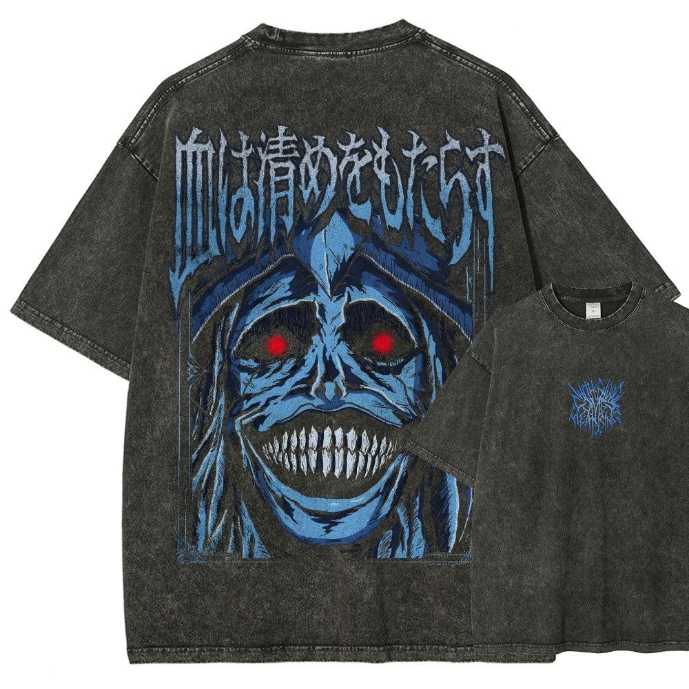 Camiseta lavada unisex de corte holgado Solo Leveling 2502004256