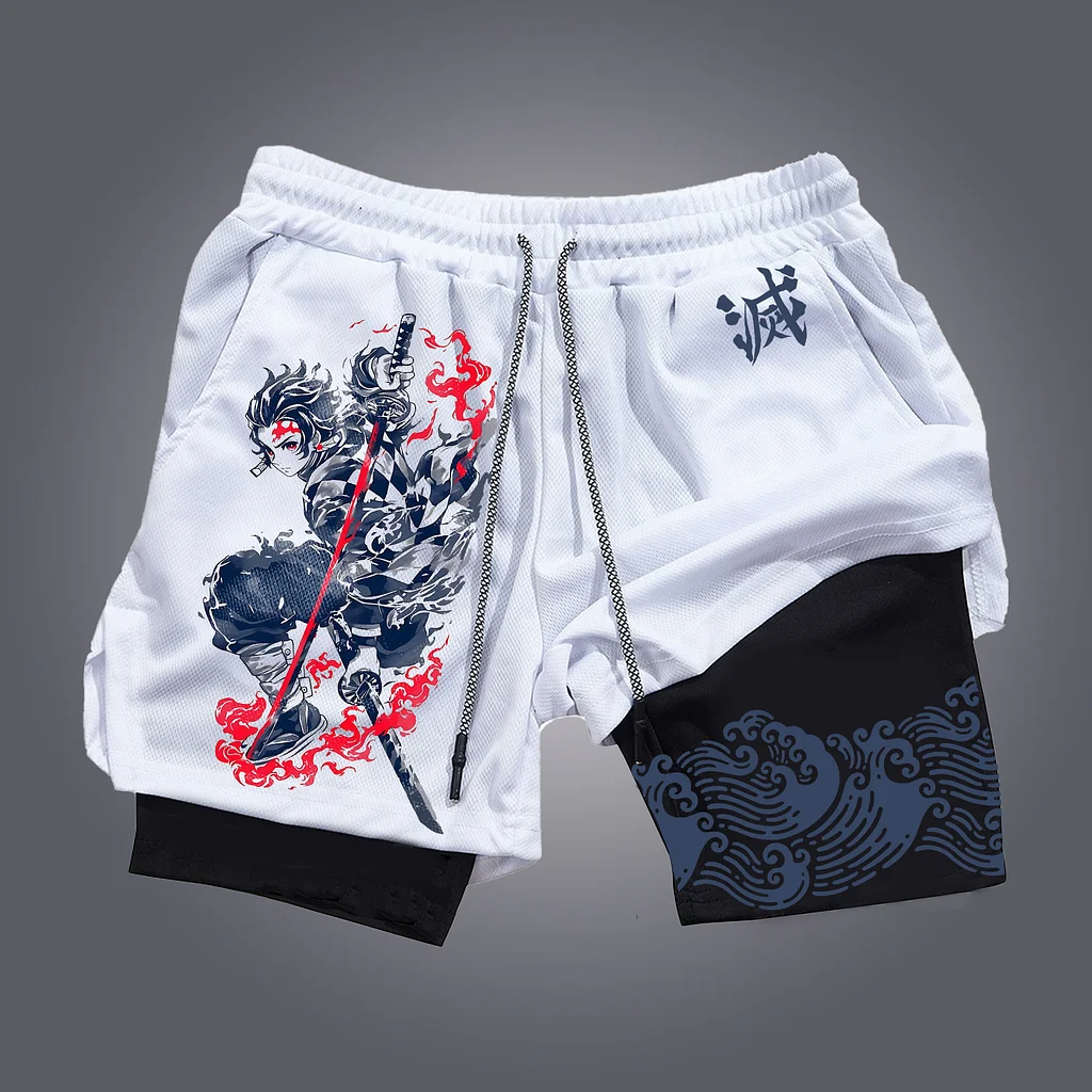 Short unisexe streetwear Demon Slayer