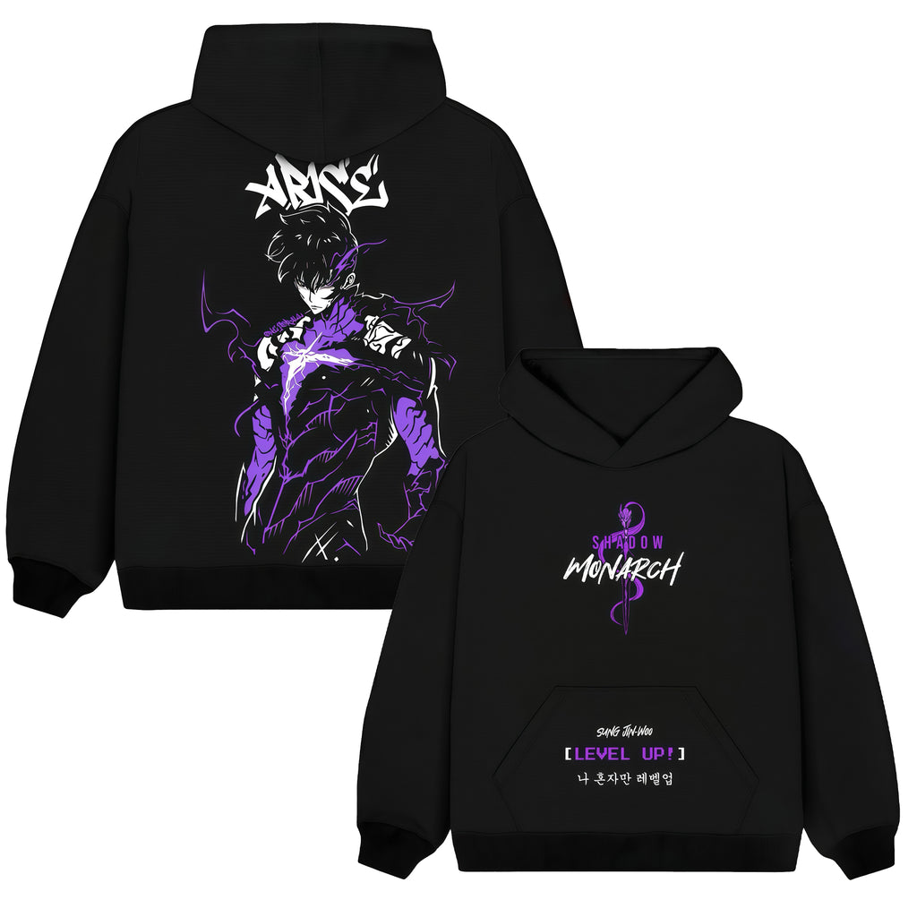 Sweat à capuche unisexe oversize imprimé Solo Leveling
