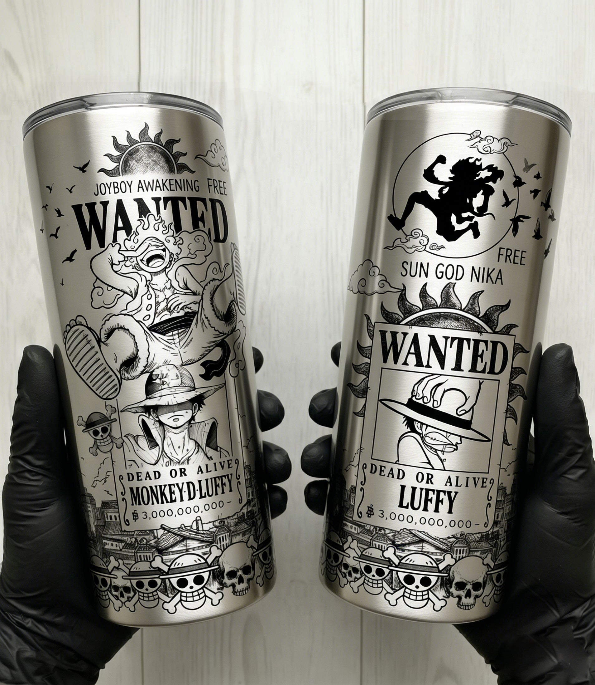 One Piece Monkey D. Luffy Sun God Nika 20oz Stainless Steel Tumbler | Joyboy Awakening Wanted Edition