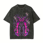 T-shirt unisexe délavé imprimé Solo Leveling