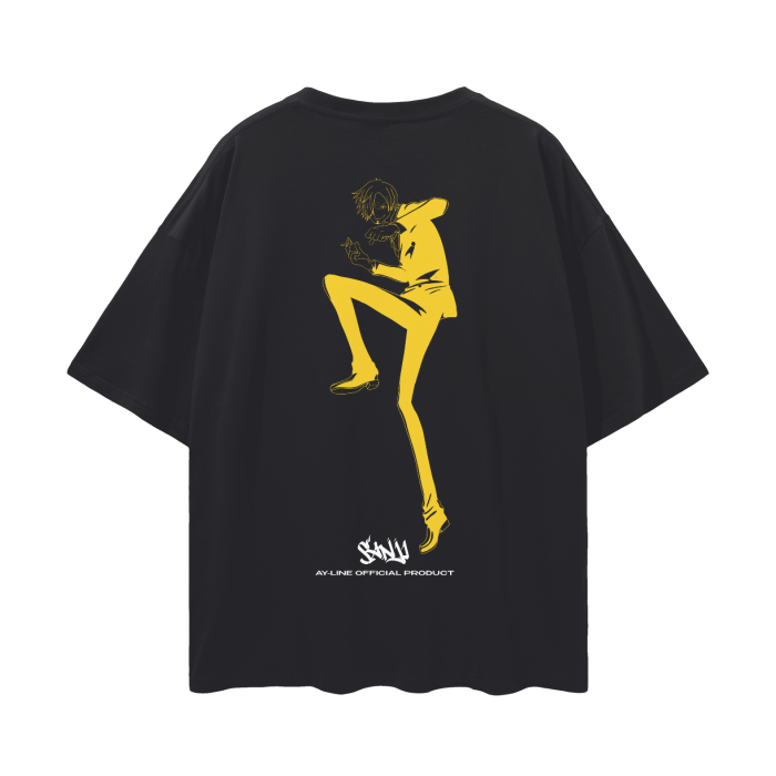 Camiseta negra de calle Neon Black Leg