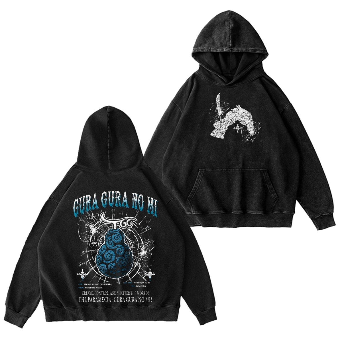 Gura Gura no Mi-One Piece Vintage Washed T-shirt/Crewneck/Hoodie