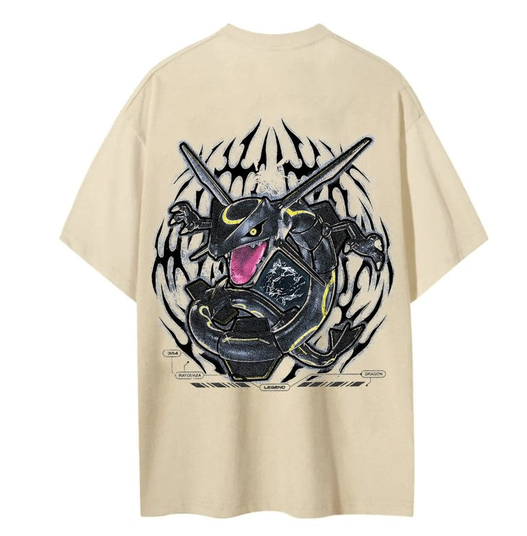 Rayquaza Vintage Oversized T-Shirt – Acid Washed Heavyweight Cotton Anime Tee