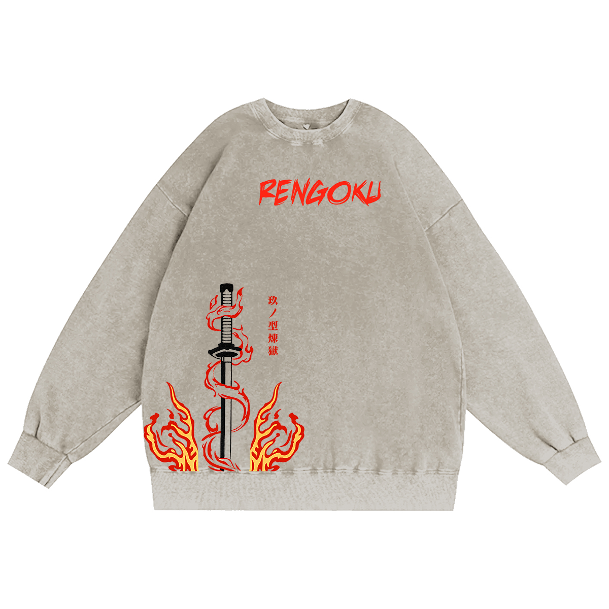 Camiseta lavada unisex de Rengoku Demon Slayer Anime
