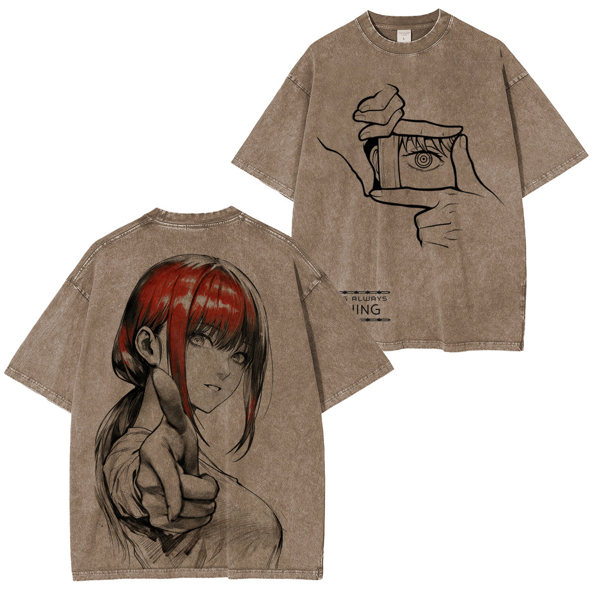 Chainsaw Man: Camiseta/Sudadera/Sudadera con capucha Makima Vintage lavada