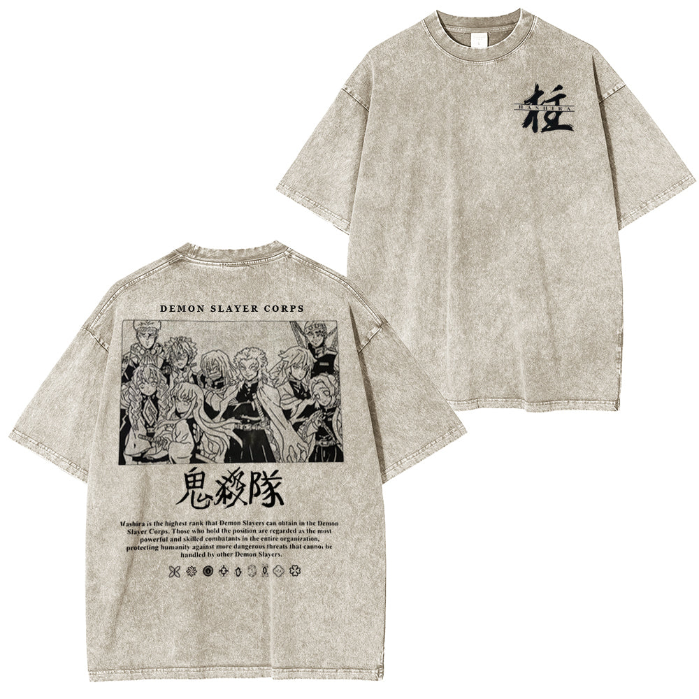 Camiseta unisex lavada de Hashira Demon Slayer