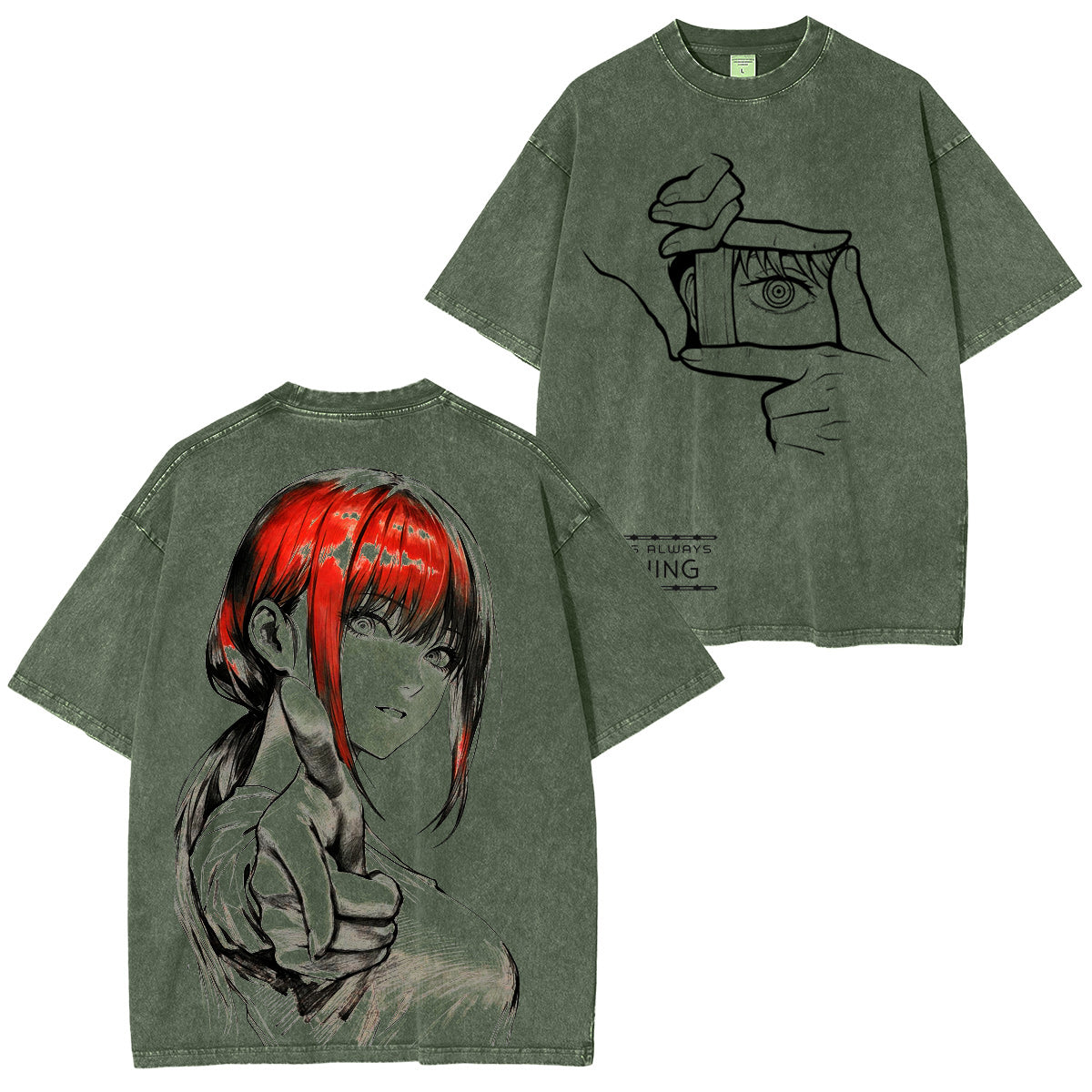 Chainsaw Man: Camiseta/Sudadera/Sudadera con capucha Makima Vintage lavada