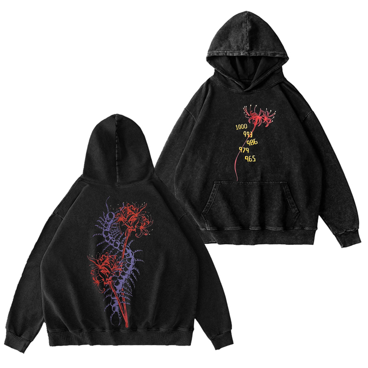 Camiseta/Sudadera/Sudadera con capucha Tokyo Ghoul estilo ácido, extragrande, con efecto vintage