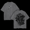 T-shirt unisexe délavé imprimé Solo Leveling Shadow Army