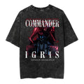 T-shirt unisexe délavé Igris le commandant imprimé
