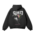 Heart’s Blossom Streetwear Hoodie Black