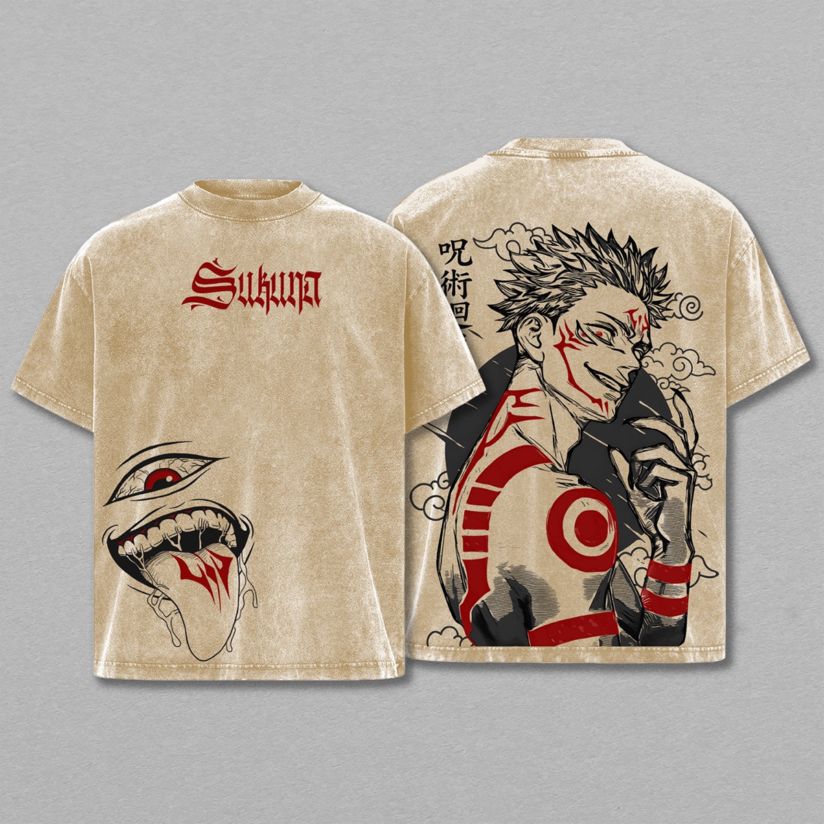 Camiseta/Sudadera/Sudadera con capucha Lavado Jujutsu Kaisen Sukuna