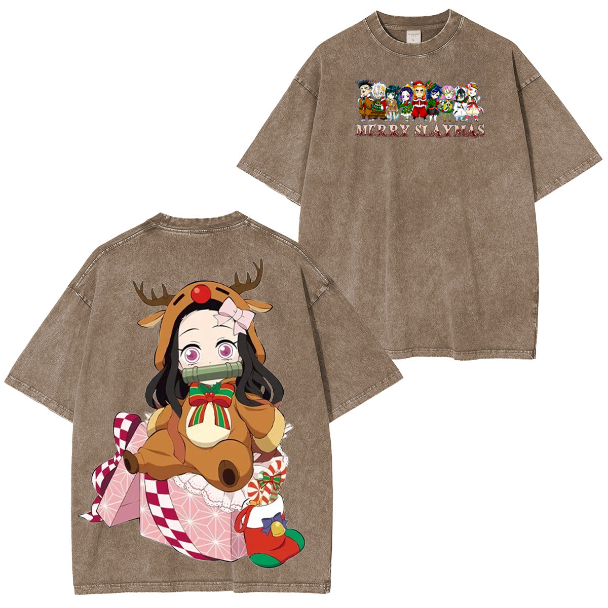 Demon Slayer Christmas Vintage Washed T-shirt/Crewneck/Hoodie