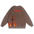 Camiseta lavada unisex de Rengoku Demon Slayer Anime