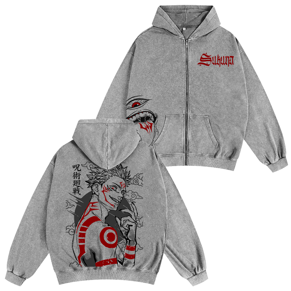 Camiseta/Sudadera/Sudadera con capucha Lavado Jujutsu Kaisen Sukuna
