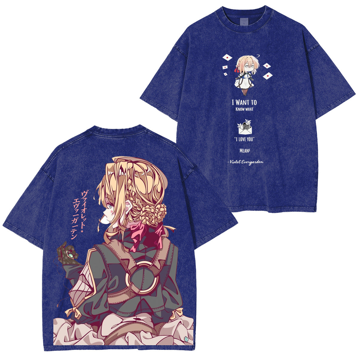 Camiseta/Sudadera/Sudadera con capucha desgastada estilo vintage Violet Evergarden
