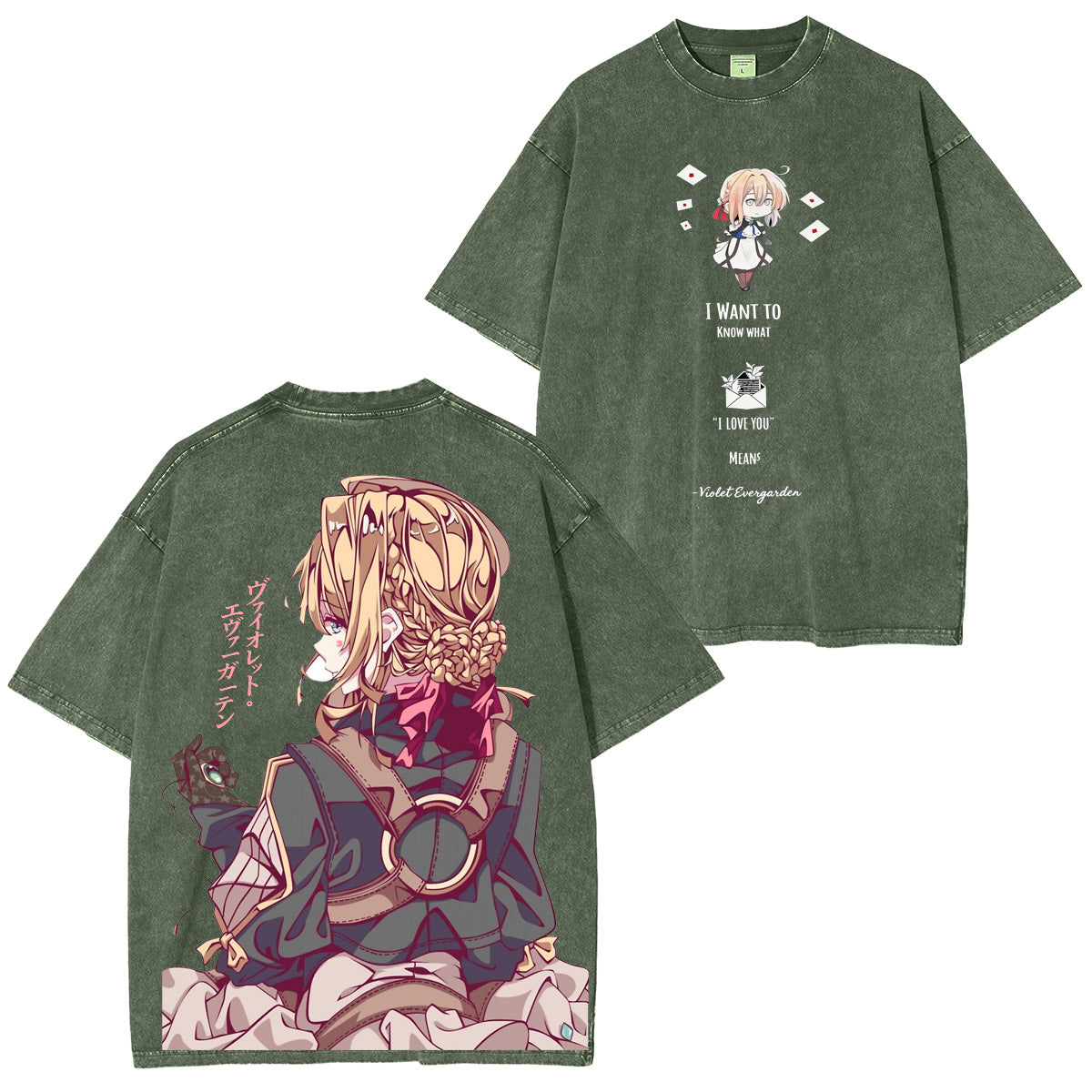 Camiseta/Sudadera/Sudadera con capucha desgastada estilo vintage Violet Evergarden
