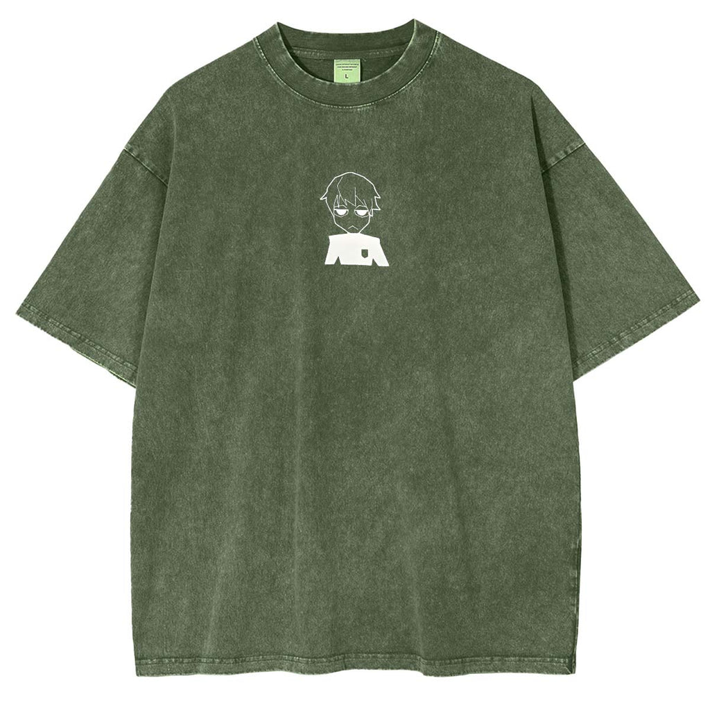 T-shirt lavé imprimé double Anime Blue Lock StrikerT-shirt lavé imprimé double Anime Striker