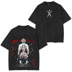 Camisetas lavadas de anime manga de Shinazugawa Sanemi 8.8 de edición limitada