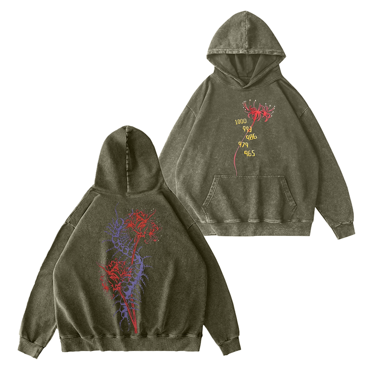 Camiseta/Sudadera/Sudadera con capucha Tokyo Ghoul estilo ácido, extragrande, con efecto vintage