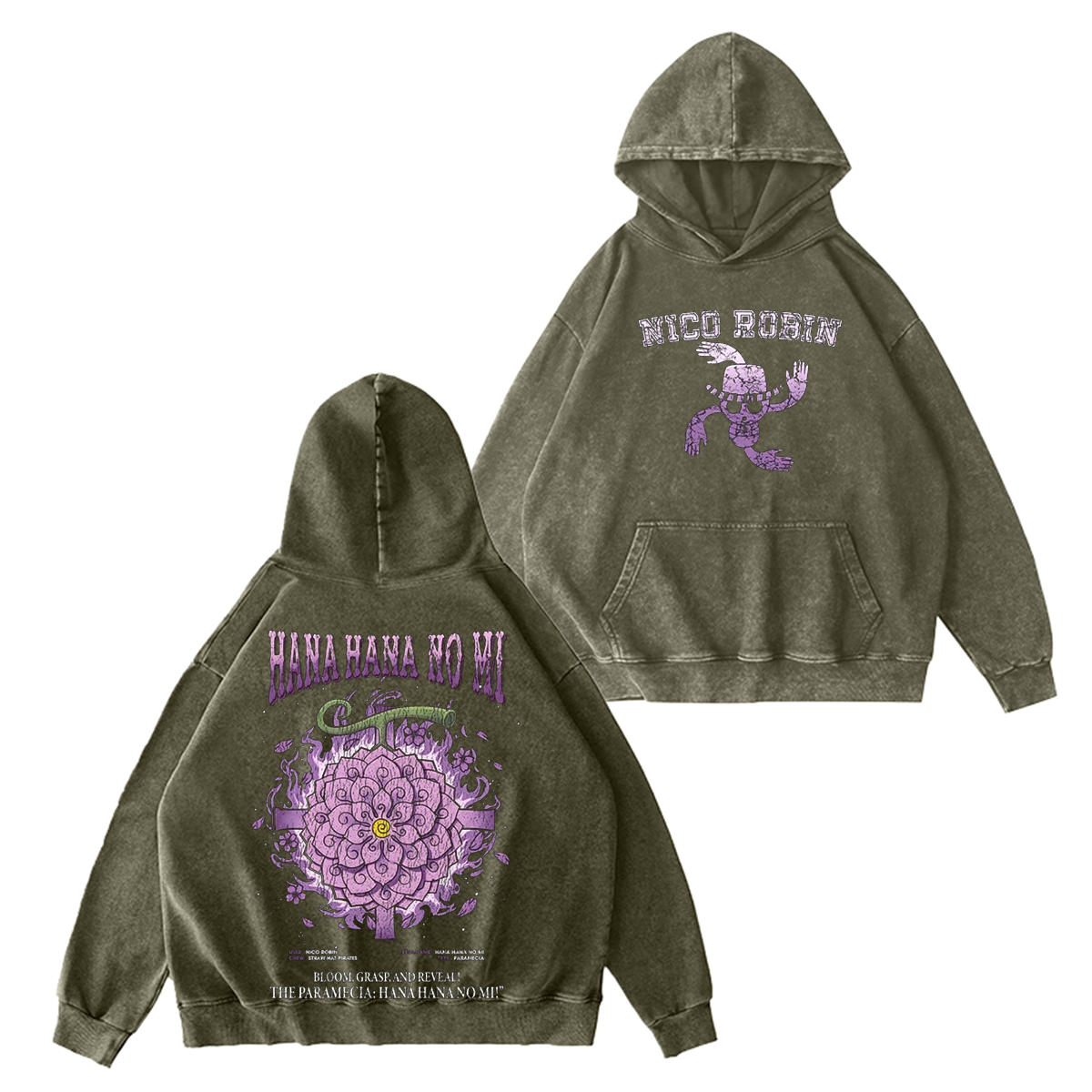 Hana Hana no Mi-One Piece Vintage Washed T-shirt/Crewneck/Hoodie