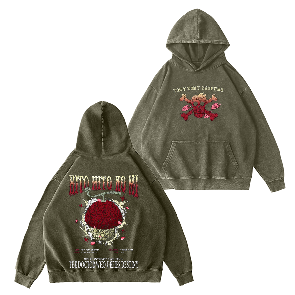 Hito Hito no Mi-One Piece Vintage Washed T-shirt/Crewneck/Hoodie