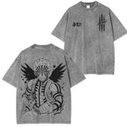 Camiseta lavada unisex Akaza Demon Slayer