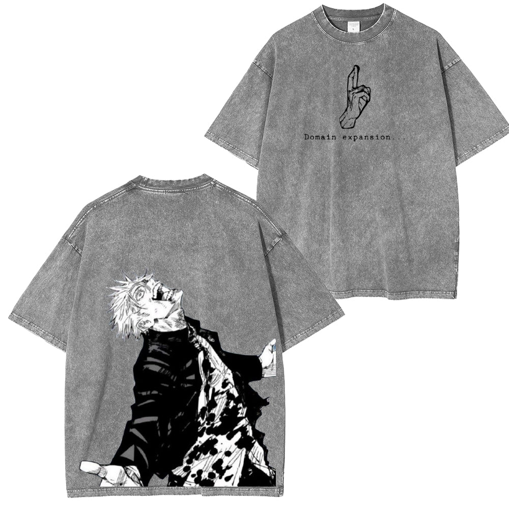 Gojo Jujutsu Kaisen Anime Unisex Washed T-Shirt