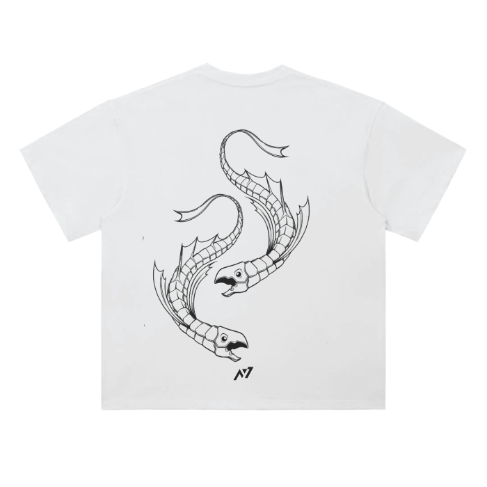 Dark Charisma Fish Streetwear Shirt White Heavy Weight