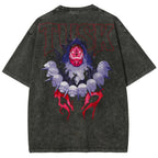 Camiseta Unisex Lavada con Estampado de Colmillo