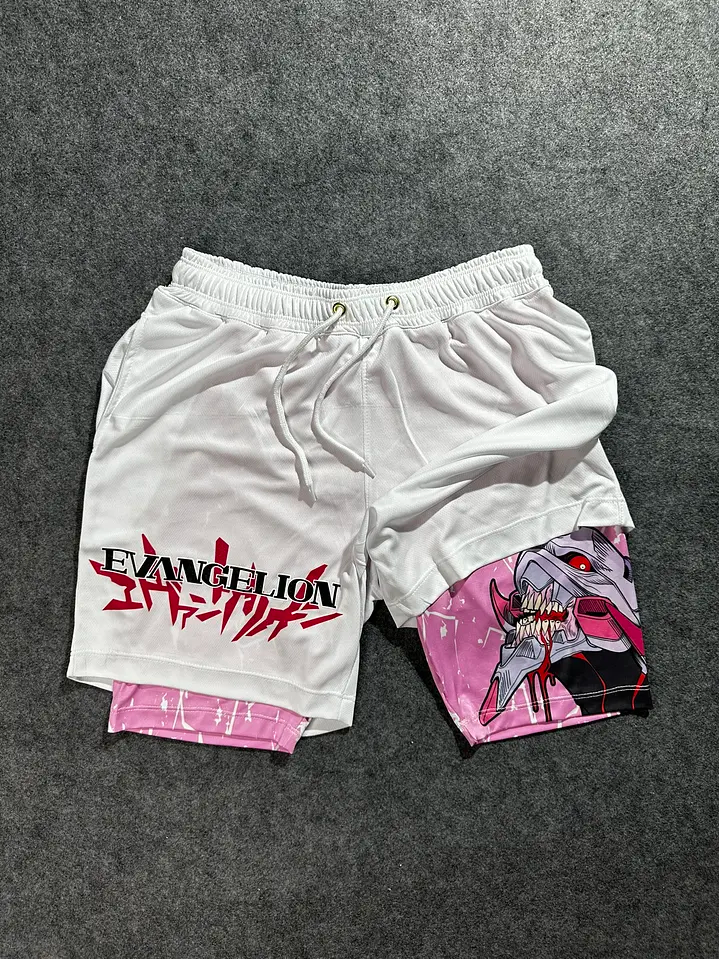 Shorts de sport imprimés Neon Genesis Evangelion