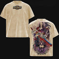 Camiseta/Sudadera/Sudadera con Capucha Vintage Lavada Doble del Anime Digimon de los Siete Pecados Capitales